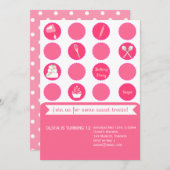 焼けるパーティーの誕生日の招待状 招待状 (正面/裏面)