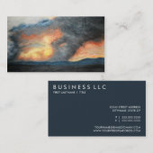 焼ける山(水色) 名刺 (正面/裏面)