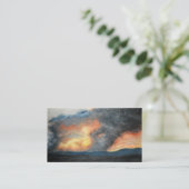 焼ける山(水色) 名刺 (スタンド正面)