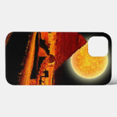 焼ける砂漠の太陽とエジプトのギザピラミッド Case-Mate iPhoneケース (裏面 (横))