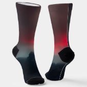 焼ける雲、霧、山の空のモノグラム ソックス (傾斜あり)