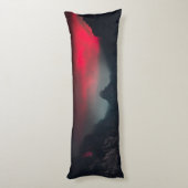 焼ける雲、霧、山の空のモノグラム ボディピロー (裏面 (縦))