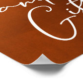 焼けオレンジのボホ秋のウェディングカードとギフト ポスター (角)