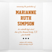 焼けオレンジの円5 – 写真の卒業 三つ折り招待状 (内部中)