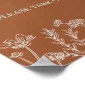 焼けオレンジの野花のポスターにサイン結婚を引き付ける ポスター (角)