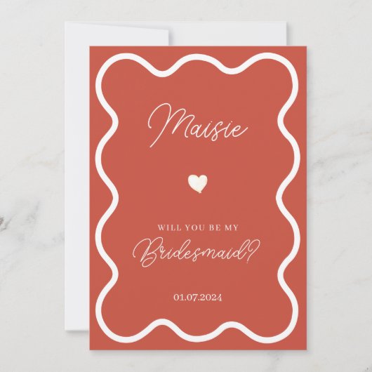 焼けオレンジは私の花嫁の提案になる 招待状 (正面)