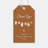 焼けオレンジエレガントボホありがとう赤ちゃんシャワー ギフトタグ (正面)