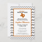 焼けオレンジオベビー!テキサス州・シャワーで作ったシェブロン 招待状 (正面)