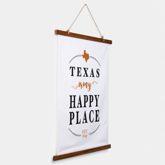 焼けオレンジテキサス州は私の幸せな場所 吊り下げ型タペストリー (傾斜あり)