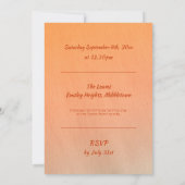 焼けオレンジライン葉アートオンブレ結婚ー秋 招待状 (裏面)