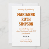 焼けオレンジ丸の写真卒業 招待状 (裏面)