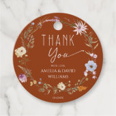 焼けオレンジ秋の赤ちゃんシャワーありがとう フェイバータグ (正面)