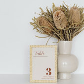 焼けオレンジ結婚色のデコーテーブル番号カード 招待状