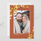 焼けオレンジ結婚色の秋の写真保存日 セーブザデート (正面)