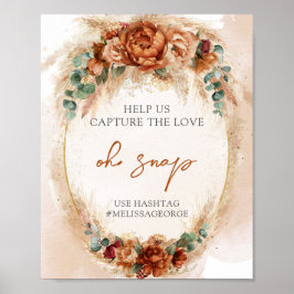 焼けオレンジ色のテラコッタと緑のアーチああスナップ ポスター