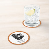 焼けオレンジ色の感謝祭 ラウンドペーパーコースター (インサイチュ)