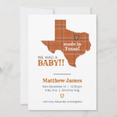 焼けオレンジ色の格子模様がテキサス州縦写真 案内状 (正面)