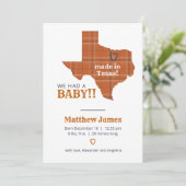 焼けオレンジ色の格子模様がテキサス州縦写真 案内状 (スタンド正面)