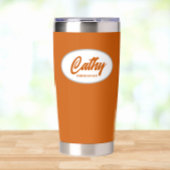 焼けオレンジ色の様式化結婚された花嫁のメイド 保温保冷タンブラー