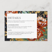 焼けオレンジ色の牡丹フローラ絵を描金ゴールド結婚の エンクロージャーカード (正面)