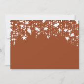 焼けオレンジ色の白い星の結婚式は日付を保存して セーブザデート (裏面)