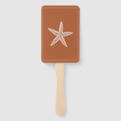 焼けオレンジ色の結婚ヒトデの手扇 ハンドファン (裏面)