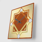 焼けオレンジ色の調色の壁時計 スクエア壁時計 (傾斜)