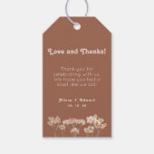 焼けオレンジ色の野結婚花のご厚意 ギフトタグ (正面)