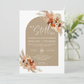 焼けオレンジ色の銅ベージュのブルゴーニュ我々はまだ行う 招待状 (スタンド正面)