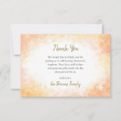 焼けオレンジ色の黄色のサンセットカラー正教会バプテスマ サンキューカード (正面)