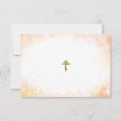 焼けオレンジ色の黄色のサンセットカラー正教会バプテスマ サンキューカード (裏面)