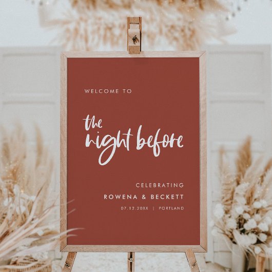 焼けモダンレンガ昨日の夜へようこそ ポスター