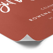 焼けモダンレンガ昨日の夜へようこそ ポスター (角)