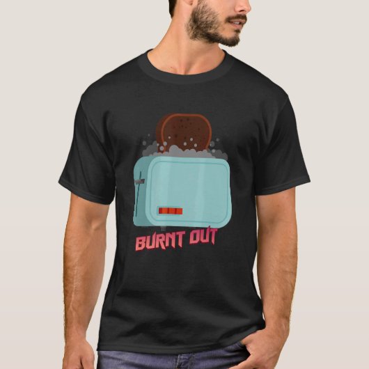 焼け出したトーストユーモアのグラフィック Tシャツ (正面)