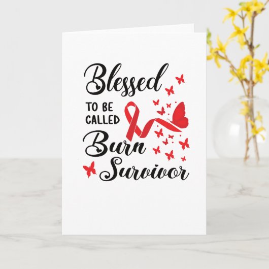 焼け残った贈り物 |火傷被害者の火傷事故 カード (黄色い花)