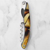 焼け焦げた部分のある黄金の荒い砂丘 ソムリエナイフ (正面)