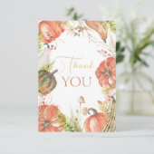 焼け秋カボチャ秋フローラベビーシャワー サンキューカード (スタンド正面)