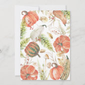 焼け秋カボチャ秋フローラベビーシャワー 招待状 (裏面)