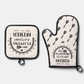 焼け素晴らし父 鍋つかみ&鍋敷きセット (正面)