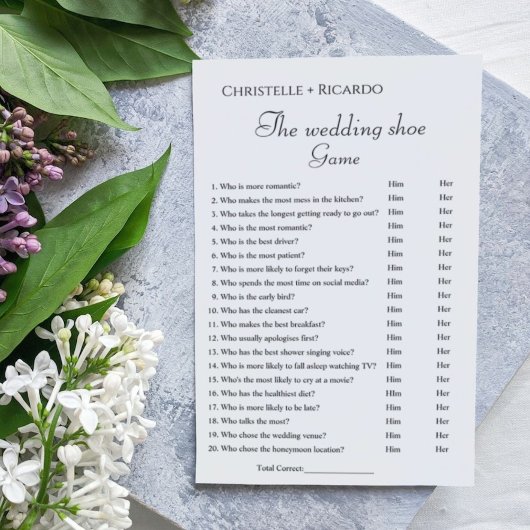 焼け結婚オレンジのシューゲーム，ブライダルシャワーゲーム