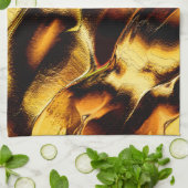 焼け黄金の荒涼とした砂丘 キッチンタオル (折り畳み)