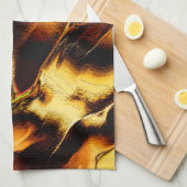 焼け黄金の荒涼とした砂丘 キッチンタオル (四つ折り)