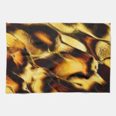 焼け黄金の荒涼とした砂丘 キッチンタオル (横)