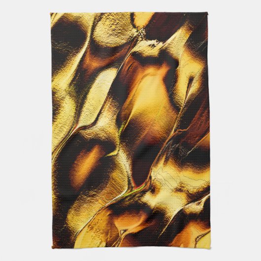 焼け黄金の荒涼とした砂丘 キッチンタオル (縦)