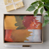 焼エレガント橙水彩秋景 薄葉紙 (ギフト)