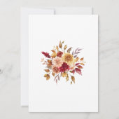 焼モダンけオレンジ色のテラコッタ結婚ワイルドフラワー セーブザデート (裏面)