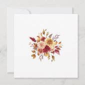 焼モダンけオレンジ色のテラコッタ結婚ワイルドフラワー セーブザデート (裏面)