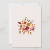 焼モダンけオレンジ色のテラコッタ結婚ワイルドフラワー セーブザデート (裏面)