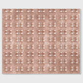 焼市松模様にき形状バラ金ゴールド銅コンセプト ラッピングペーパー (フラット)