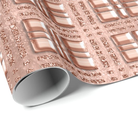 焼市松模様にき形状バラ金ゴールド銅コンセプト ラッピングペーパー (ロールコーナー)